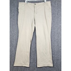 CJ Banks Signature Slimming Trousers Mens 22W Khaki Cotton Blend Straight Pants